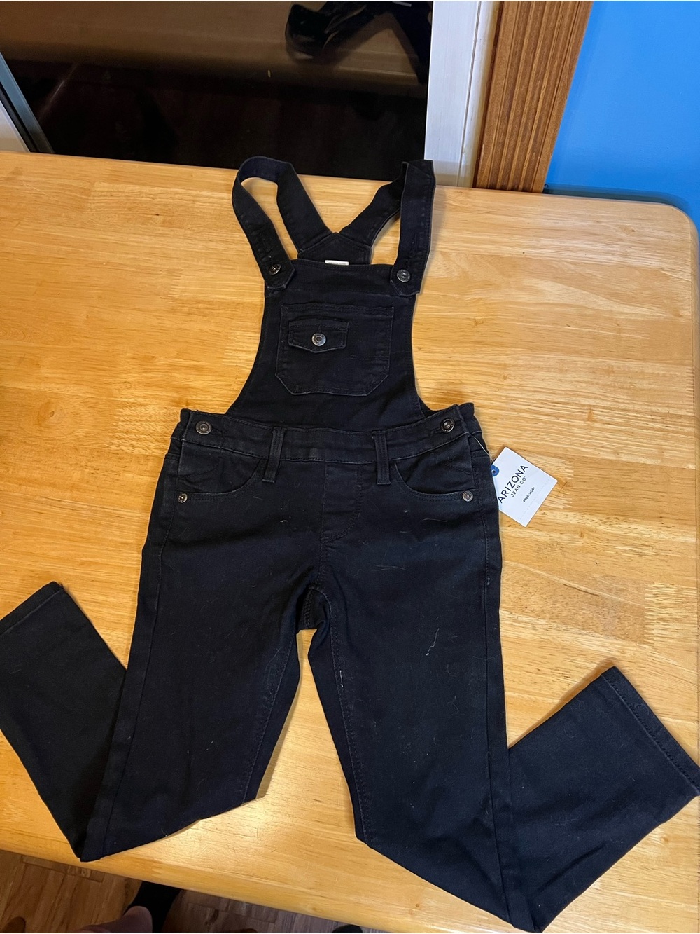 Arizona Jean Company Black Denim Overalls with Front Bib